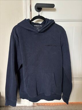 Kenneth Cole Navy Crewneck Hoodie with Subtle Logo